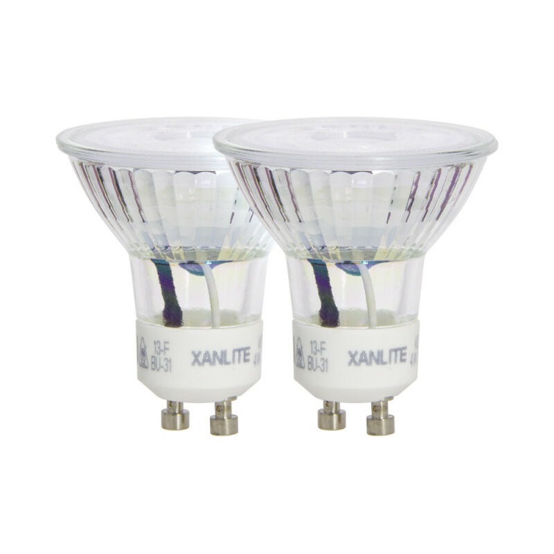 Lot de 2 ampoules LED spots au culot GU10, 5W cons. (50W eq.), lumière blanche neutre Lot de 2 ampoules LED spots au culot GU10, 5W cons. (50W eq.), lumière blanche neutre
