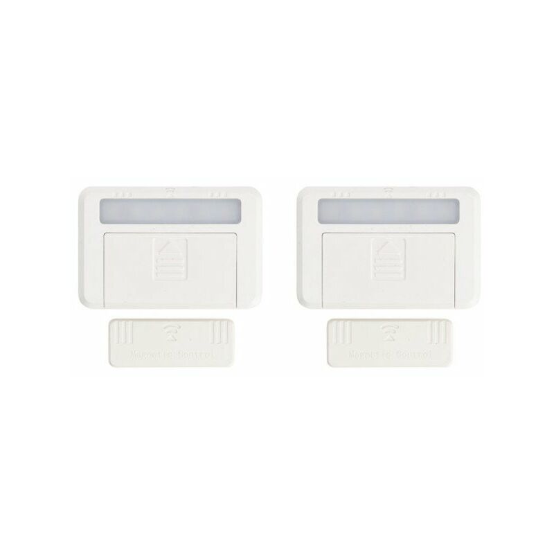 Xanlite - Lot de 2 éclairages de placard et tiroir à piles (incluses) - Détection magnétique - 50 lumens - Blanc neutre - PACK2ECP35DCW