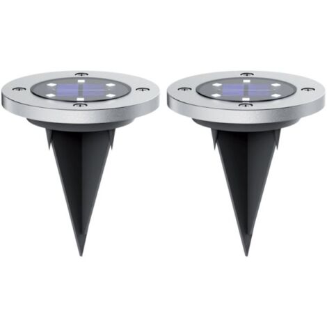 Xanlite – Lot de 2 spots solaires 6 LED blanc froid 6500K IP44 – Autonomie 8h – Éclairage 360° – PACK2SPSO4