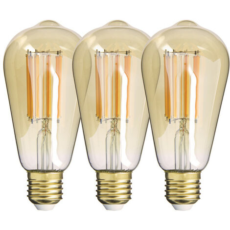 Xanlite – Lot de 3 ampoules LED ST64 E27 340 lumens 4W éq. 32W blanc chaud – Durée de vie 15 000 heures – PACK21RFDE400STA
