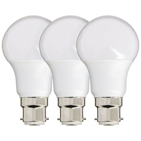 Xanlite - Lot de 3 Ampoules SMD LED A60 Opaques, culot B22, 806 lumens, conso. 8,8W éq. 60W, Blanc chaud - PACK21EB806GIW