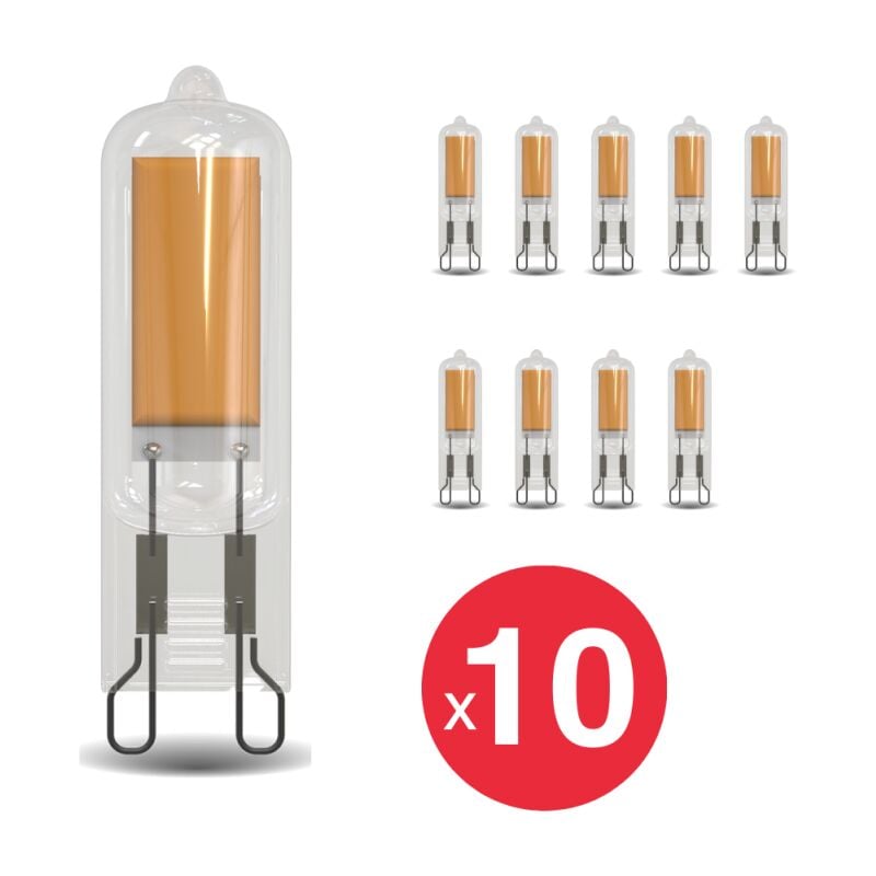 Xanlite - Lot x10 Ampoules led, culot G9, 420 lumens, conso. 3,7W, Blanc chaud (3000K) - WPACK10ALG9400