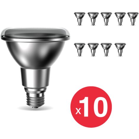 Xanlite - Lot x10 Ampoules LED PAR30, culot E27, 10,8W cons. (115W eq.), 1000 lumens, Blanc neutre (4000K) - WPACK10ALPAR30