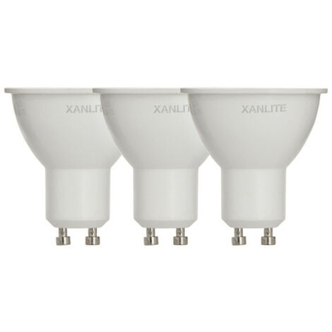 Xanlite - Lot x3 Ampoule spot LED, culot GU10, conso 5,5W (équivaut 50W) : 345 lumens, blanc chaud (2700K) - PACK3RCXG345S