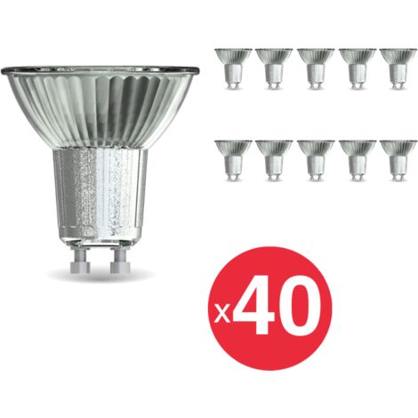 Xanlite - Lot x40 Ampoules LED Spots, culot GU10, conso. 5W (eq. 50W), 345 lumens, Blanc neutre (4000K) - WPACK10X4TG50SCW