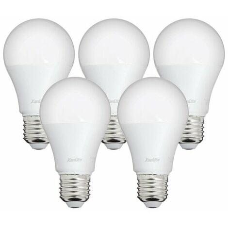 Xanlite - Lot x5 Ampoules LED standard, culot E27, conso 9W, eq. 60W, blanc neutre - PACK5EE806GCW