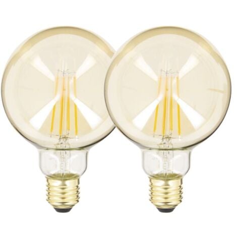 Xanlite - Pack de 2 Ampoules à filament LED Vintage B95, Ambrées, culot E27, 806 Lumens, Blanc chaud - PACK2RFDE800B95A