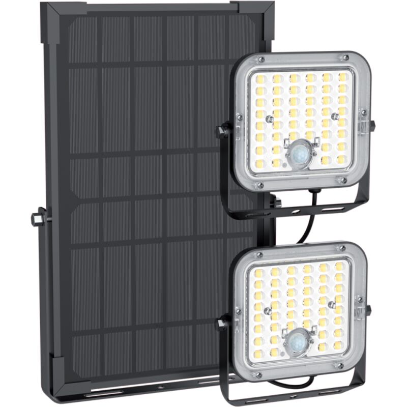 Pack de 2 projecteurs solaires led IP44, détecteur de mouvement, 2x900 lumens, Blanc chaud - PACK2PRS7WMCEE - Xanlite