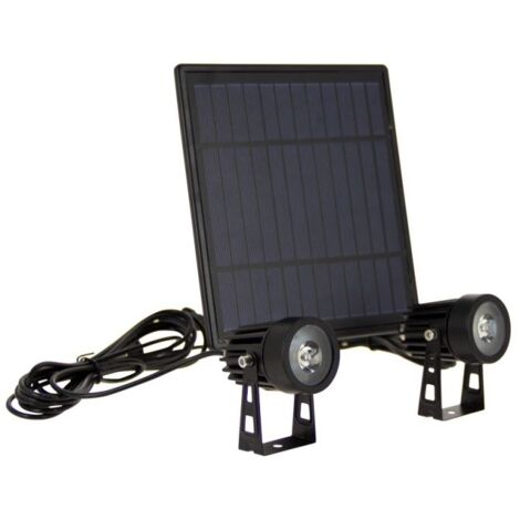 Xanlite – Projecteur à piquer solaire double tête 450 lumens – Angle 120° – Température de couleur 6500K – IP44 – PACK2PSO350