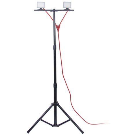 Xanlite – Projecteur de chantier LED sur pied 2 têtes 20W 2800 lumens – Alimentation filaire – Indice IP65 – PR20W2T
