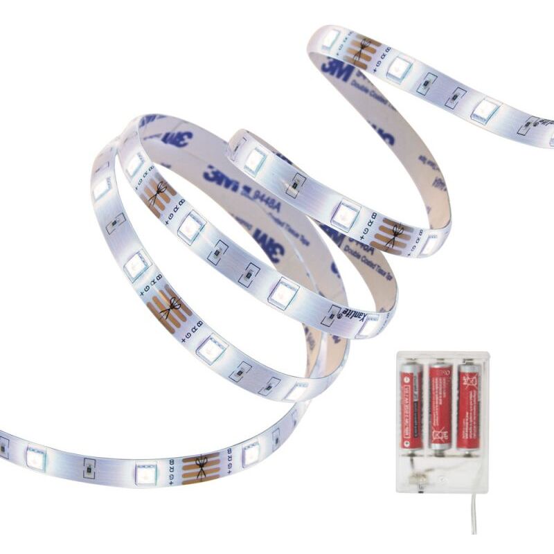 Xanlite - Ruban lumineux led à piles (incluses) - 1 mètre - Blanc neutre - LSAK1PICW