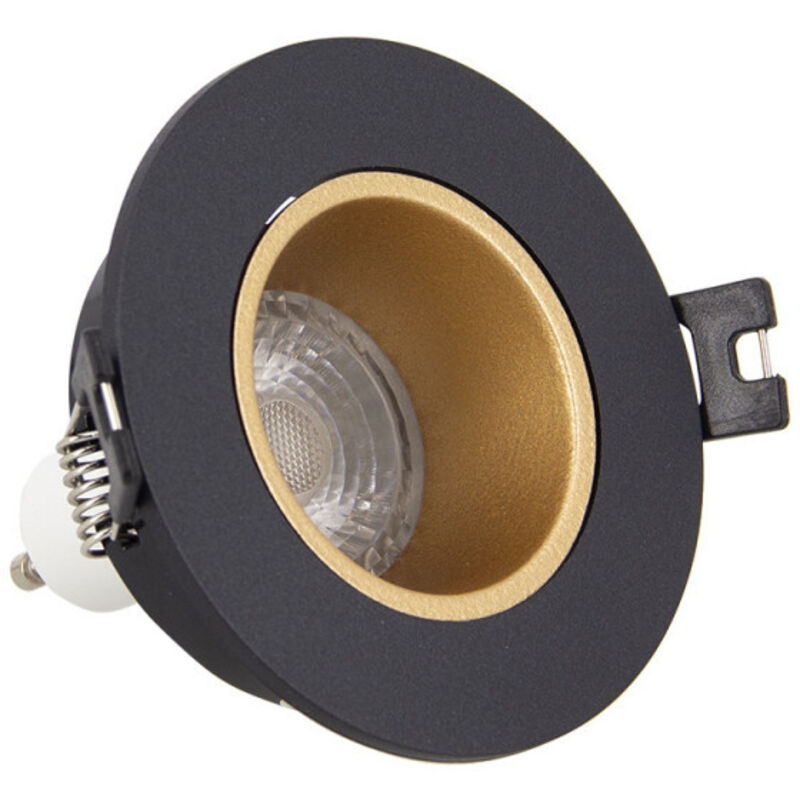 Xanlite - Spot GU10 50W 2700K Rond orientable Noir et or IP20 - SP50RANO Xanlite - Spot GU10 50W 2700K Rond orientable Noir et or IP20 - SP50RANO
