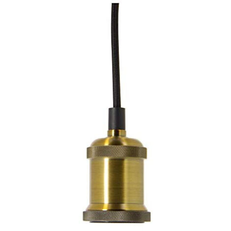 Xanlite – Suspension d'extérieur vintage E27 – Douille dorée en aluminium – Indice de protection IP20 – Longueur câble 120 cm – Classe énergétique A-E