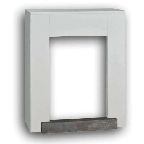 Xaralyn Hamar Marco De Chimenea De Madera Mdf Estilo Moderno y Lineal Blanco