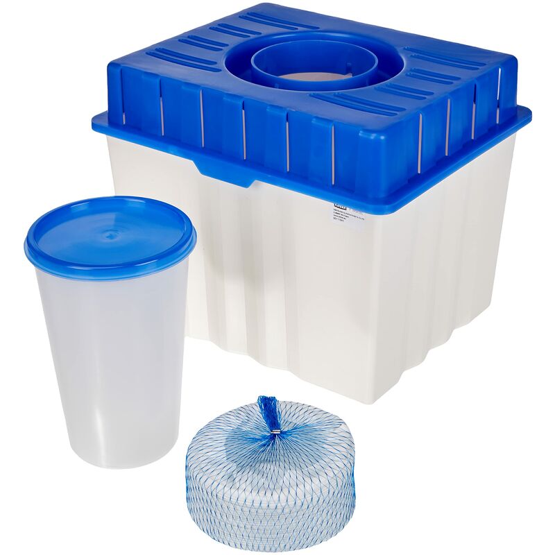 Image of 00111341 Kit serbatoio di scarico di condensa e tubo flessibile per asciugatrici a scarico d'aria, colore blu/bianco - Xavax