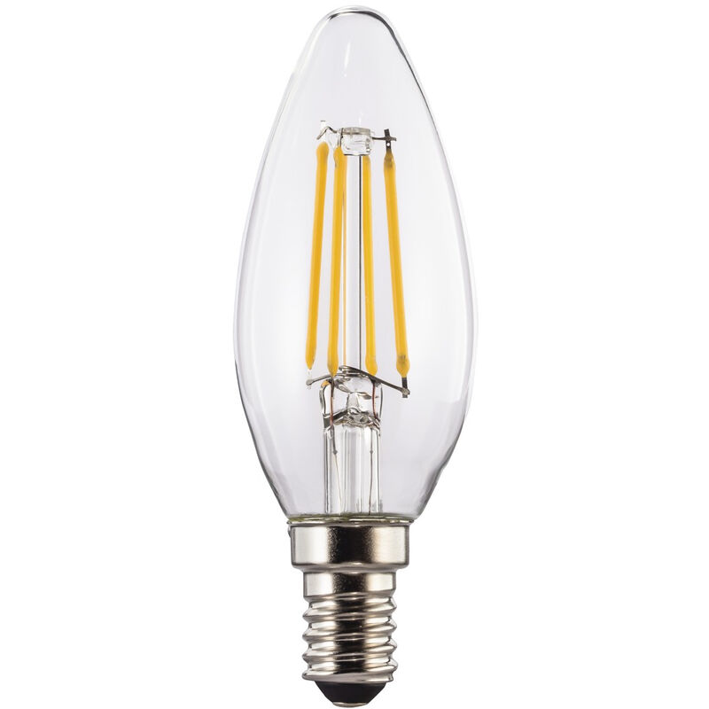 Ampoule fil. led, E14, 470LM remp. 40W, amp. boug., blc chd,trsp.,rég. Xavax