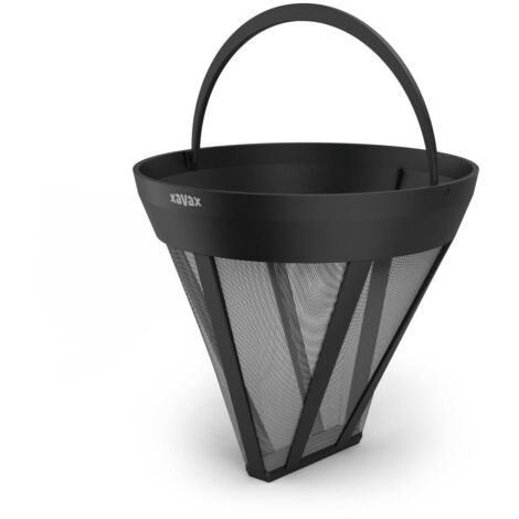 Xavax Filtro da caffè permanente misura 4 (filtro permanente caffè misura 4 per macchina da caffè, filtro da caffè riutilizzabile 120 mesh, sostituisce sacchetti filtro in carta, manici, lavabili in