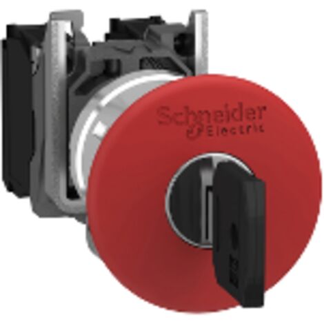 Xb4bs9445 Schneider - Bouton Arrêt Urgence - ø40 - à Clé 455 - Rouge - 1no+1nf - Vis - Harmony Xb4