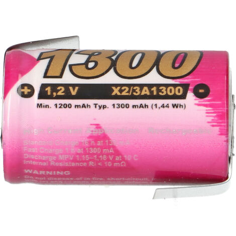 XCell Akku 2/3 A 1,2V 1300mAh NiMH Z-Lötfahne