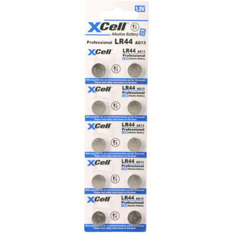 XCell Alkaline Knopfzelle LR44 10er Blister