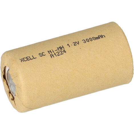 XCell Einzelzelle Sub-C Ni-MH 1,2V / 3000mAh HP43SC3000P, Pappmantel