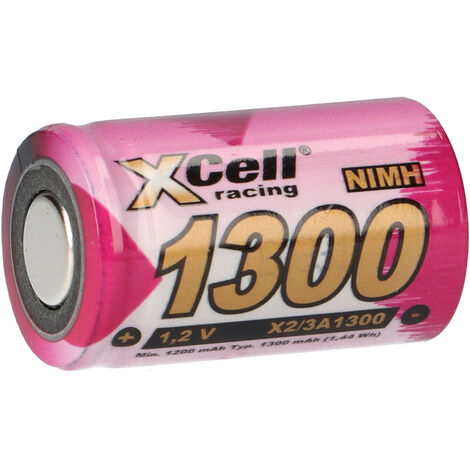 XCELL NiMH-Akku, Industriezelle, 2/3 A, Flat-Top, 28,5x17mm, 1,2V/1300mAh