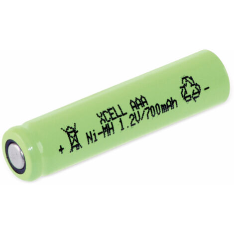 XCELL NiMH-Akku, Industriezelle, AAA, Flat-Top, 44,5x10,5mm, 1,2V/700mAh