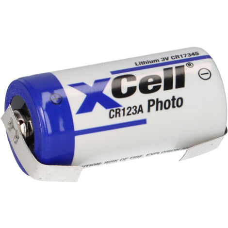 XCell Photobatterie CR123A Lithium 3V 1550mAh U-Lötfahne