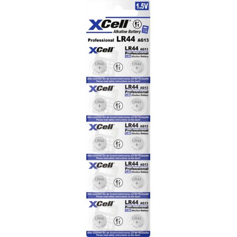 XCell Pile bouton LR 44 1.5 V 10 pc(s) alcaline(s) Y606273