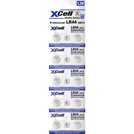 XCell Pile bouton LR 44 1.5 V 10 pc(s) alcaline(s) Y606273