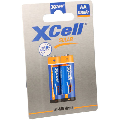 XCell Solar Akkus X800AA Mignon Ni-MH 1,2V 800mAh 2er Blister