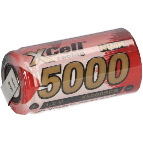 XCell SUB-C Akku Zelle 5000mAh 1,2V NIMH Hochleistungszelle mit U Lötfahne