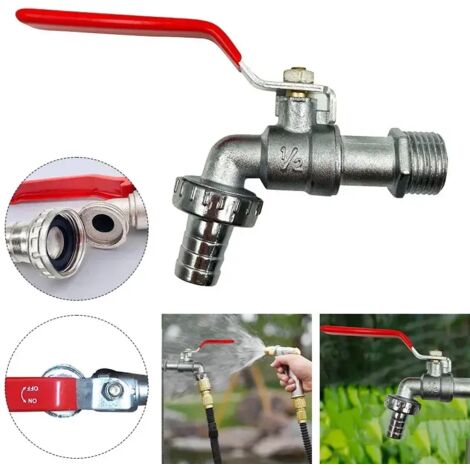 (xclt-1PCS) Robinet d'irrigation de jardin en laiton 1/2 pouce, robinet d'eau pour réservoir IBC, vanne de rechange antigel, accessoires pour balcon extérieur