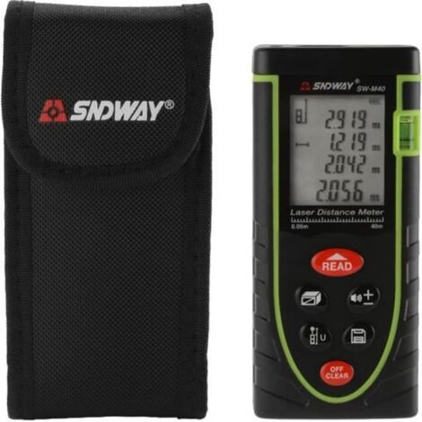 XCSOURCE 40 m Télémètre Laser Numérique Compteur Mesure de Distance Point avec LCD Rétro-Éclairage et Sac de Rangement BI863