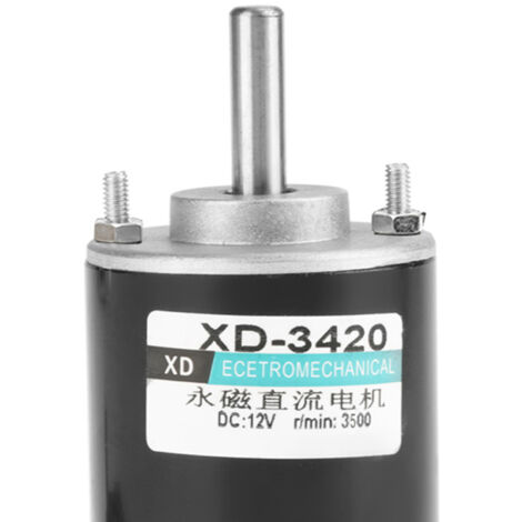 XD-3420 30-W-Dauermagnet-Gleichstrommotor, hohe Drehzahl 3500 U/min, 12 V, Rechts-/Linkslauf