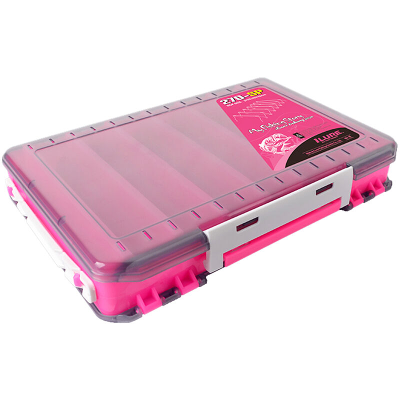 

Ilure - Caja de pesca de doble cara Accesorios de pesca Caja de almacenamiento de anzuelos de senuelos Caja organizadora de aparejos de pesca,Rosa, L