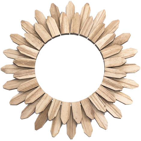 [XH22-236] Miroir mural bois naturel déco créative pour intérieur, bar ou hall - Modèle sur corde