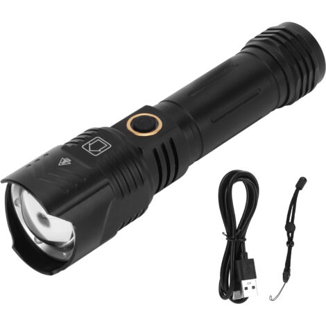 XHP160 Ultrahelle LED-Campinglampe, Outdoor-Taschenlampe mit USB-Ladefunktion, einstellbarem Fokus und IPX4-Wasserschutz