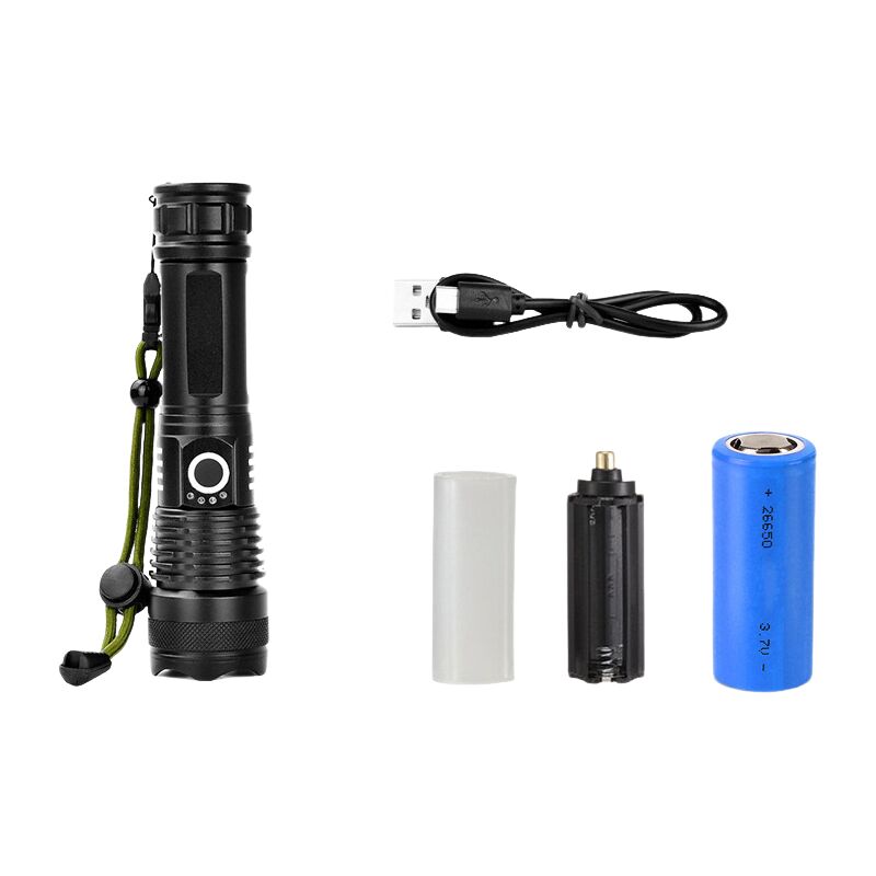 XHP70 lumière rouge et blanche forte luminosité zoom lampe torche équipement de charge Le support de lampe peut être utilisé comme un marteau de