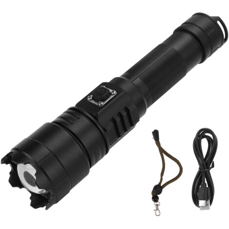 XHP70 Ultrahelle LED-Taschenlampe, wasserdicht und USB-aufladbar für Radfahren, Camping und Wandern