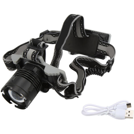 XHP70 USB-wiederaufladbare Stirnlampe, leistungsstarker Zoom mit Digitalanzeige und verstellbarem Kopfband.