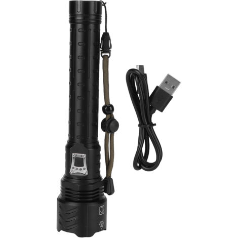 XHP90 Teleskop-Zoom-Taschenlampe, USB-aufladbar, wasserdicht für Wandern und Camping