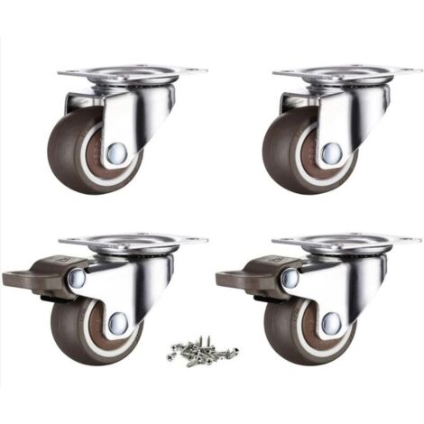Xiang Rong roue d'angle meuble roue universelle frein silencieux roue caoutchouc petites roulettes-1.5 inch, 4pcs