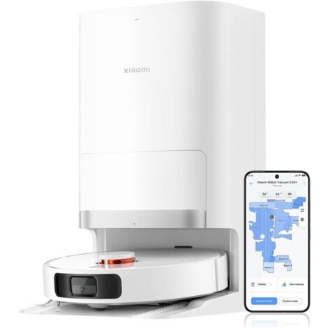 Xiaomi – Aspirateur robot X20 Plus – Navigation laser LDS – Autonomie 140 min – Réservoir d'eau 4 L – Compatible Google Assistant et Alexa