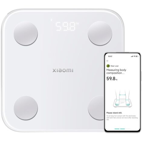 Xiaomi Körperanalysewaage S400 - Waage de Badezimmer mit Messung de Dualfrequenz, 25 Indikatoren de Gesundheit, bis zu 150 kg und 100 gr de Genauigkeit, blanco (Version ES)