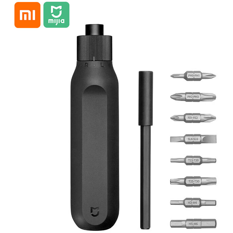 

Mijia Destornillador 16 en 1 Kit de destornillador de trinquete con 8 puntas de precision de acero S2 de doble cabeza Juego de destornilladores de