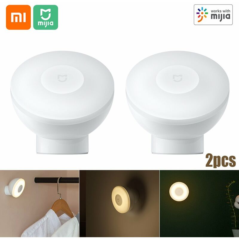 

Xiaomi Mijia Night Light 2 BT Version Atraccion magnetica Lampara nocturna 360 Sensor de cuerpo infrarrojo ajustable giratorio Funciona con Mi Home