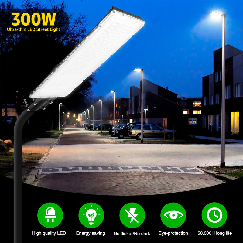 XICHAO Projecteur LED Lampadaire 300W 220V Travail Extérieur Lumières pour Jardin Cour Lumière Blanc Froid