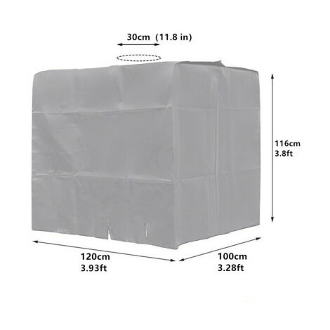 XIDJUIKM- Bche de réservoir d'eau, Bche Couverture Réservoir IBC pour Cuve 1000L, Capt de Protection Container Citerne Eau, Anti-poussière Anti-UV Anti-Pluie, 120x100x116cm (bleu)