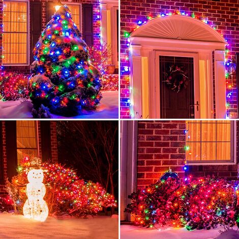 XIDJUIKM- Lumières solaires de jardin extérieur, Lumières solaires extérieures étanches Guirlandes lumineuses solaires pour arbres de jardin Cour Fête de mariage Noël (quatre couleurs) 100 LED 12M 8 m